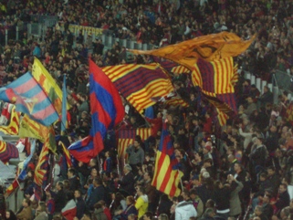 Het publiek van Barcelona in Nou Camp